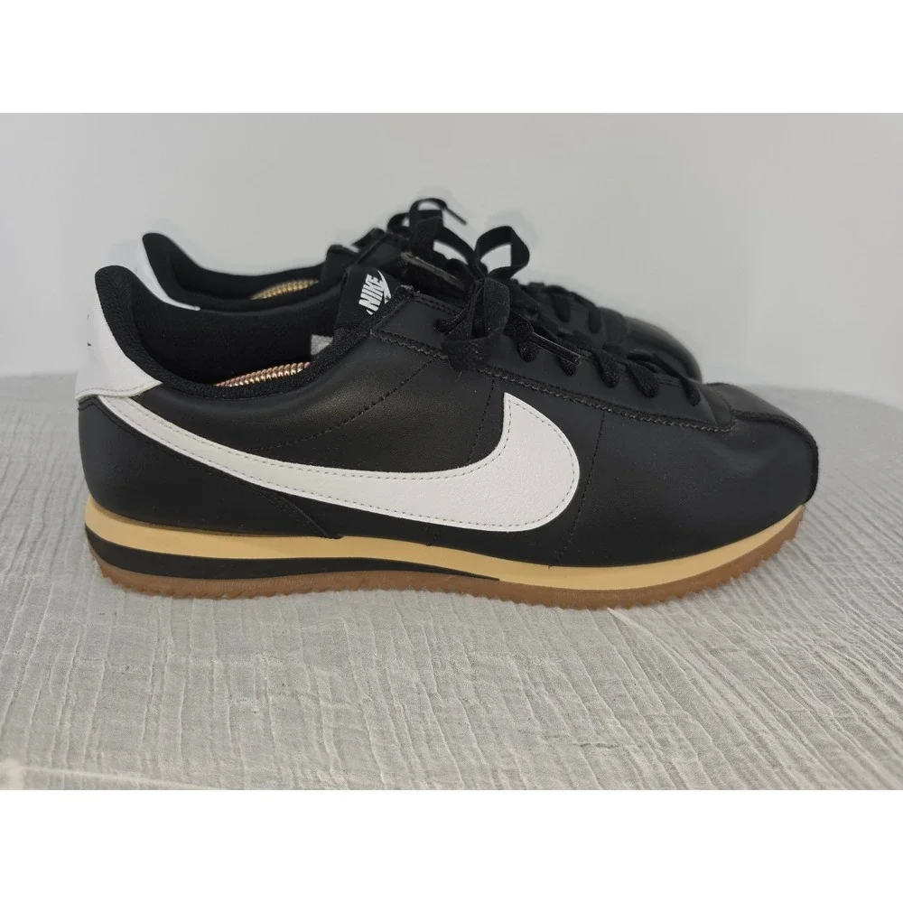 Nike Cortez Mens Black White Gum Light Brown Sneakers DM4044-002 Size 10